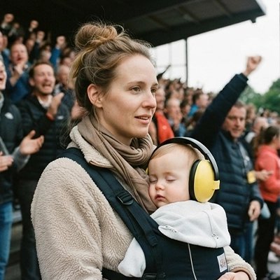 Bébé dort  grace à son Casque anti bruit bébé jaune