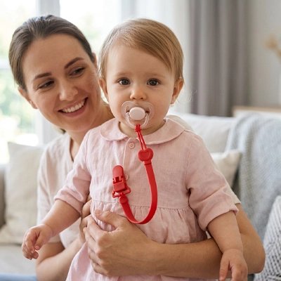 Bébé sautille de joie sur maman
