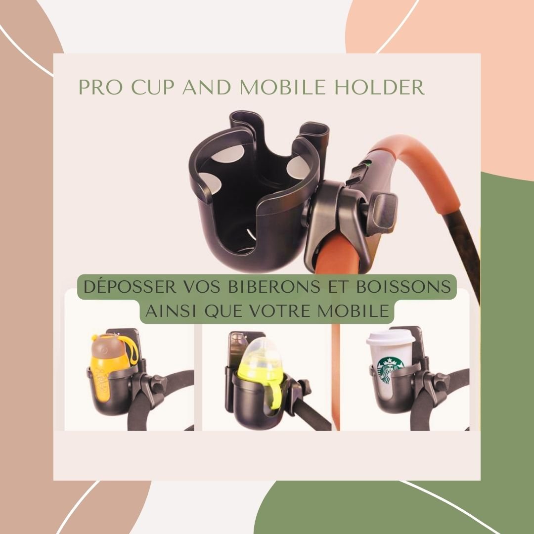 Pro Cup and Phone Holder™ - Support pour boissons et mobile - Lajoie de bébé