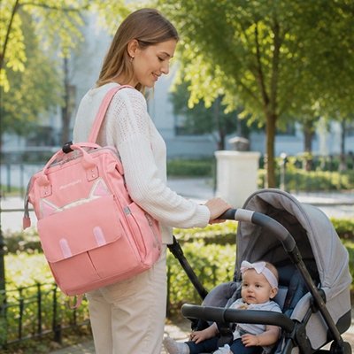 Sac a dos a langer pour sorties avec bébé en poussette