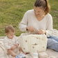 Sac a langer bebe maman et bebe sur une couverte